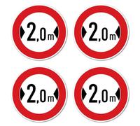 Autocollants : ⌀ 150 mm, 4 pièces - Largeur de passage maximale/interdiction pour les véhicules trop larges - 2 m - m - Marque StVO Z-264