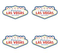 Autocollants : 150 mm, 4 pièces - Las Vegas Bouclier Silhouette Autocollants Set Vinyle Lot de 4 Autocollants 150 mm 15 cm Voyage Souvenir Valise Voiture Ordinateur Portable