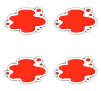 Autocollants : 150 mm, 4 pièces - XXL autocollants taches de sang pour cabinet, droit pénal, bureau de crime