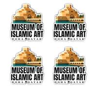 Autocollants : 150 mm, 4 pièces - XXL Vinyle Sticker Museum of Islamic Art Doha Qatar Décoration