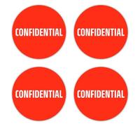 Autocollants : 150 mm, lot de 4 - Autocollant extra large Confidentiel pour portes et archives