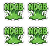 Autocollants : 150 mm, lot de 4 autocollants géants NOOB Slime Gamer pour mur, porte et configuration