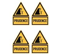 Autocollants : 150 x 100 mm, lot de 4 - Mot signalant attention aux éclats de pierres d'une falaise instable - Langue : français - Panneau d'avertissement avec texte (jaune/noir) - Triangle - W053 -