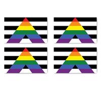 Autocollants : 150 x 90 mm - Drapeau - Straight Ally Pride - LGBTQ - pour voiture, ordinateur portable et plus encore