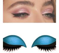 Autocollants 2 en 1 réutilisables pour ombre à paupières et faux cils, adaptés à toutes les formes d'yeux, pour un look naturel et sans effort (Deux paires bleues)