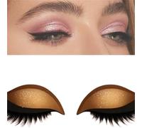 Autocollants 2 en 1 réutilisables pour ombre à paupières et faux cils, adaptés à toutes les formes d'yeux, pour un look naturel et sans effort (Une paire dorée)