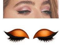 Autocollants 2 en 1 réutilisables pour ombre à paupières et faux cils, adaptés à toutes les formes d'yeux, pour un look naturel et sans effort (Deux paires orange)