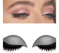 Autocollants 2 en 1 réutilisables pour ombre à paupières et faux cils, adaptés à toutes les formes d'yeux, pour un look naturel et sans effort (Une paire argentée)