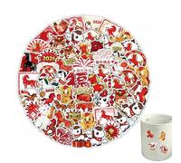 Autocollants 2026 | Décoration chinoise mignonne de vacances 2026 | Autocollants décoratifs Année du cheval | Pour enfants et adultes | Planificateur de journal, artisanat, bouteille d'eau, téléphone