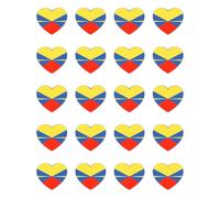 Autocollants : 25 mm 20 pièces - 20 cœurs autocollants drapeau Réunion vinyle 25 mm 2,5 cm ensemble imperméable durable décoration