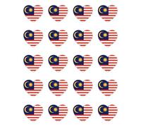 Autocollants : 25 mm, 20 pièces - 20 pièces autocollants cœur drapeau de la Malaisie vinyle 25 mm (2,5 cm) imperméable mini décoration