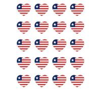 Autocollants : 25 mm - 20 pièces - 20 pièces - cœur drapeau Liberia vinyle 25 mm 2,5 cm étanche décoration pour ordinateur portable, valise, téléphone portable