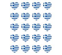 Autocollants : 25 mm 20 pièces - Autocollants Coeur Drapeau Grèce Drapeau Vinyle Set 20 Pièces 25 mm 2,5 cm Imperméable Extérieur Ordinateur Portable Voiture Valise Casque Décoration