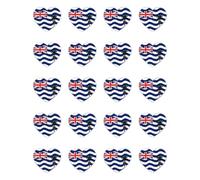 Autocollants : 25 mm - 20 pièces - Autocollants cœur drapeau drapeau de l'océan britannique Indien Territoire Set 20 Vinyle 25 mm 2,5 cm Imperméable à l'eau UV Décoration