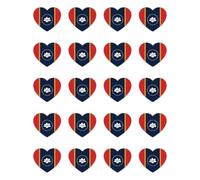 Autocollants : 25 mm, 20 pièces - Coeur autocollant drapeau du Mississippi Vinyle Set 25 mm Lot de 20
