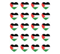 Autocollants : 25 mm 20 pièces - Coeur Drapeau Palestine Vinyle Set 20 Pièces 25 mm 2,5 cm Imperméable Autocollant Déco Ordinateur Portable Voiture Téléphone Portable
