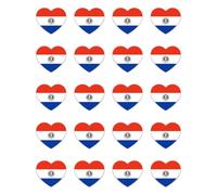 Autocollants : 25 mm, 20 pièces - Drapeau du Paraguay Cœur Lot de 20 autocollants en vinyle 25 mm étanche Décoration