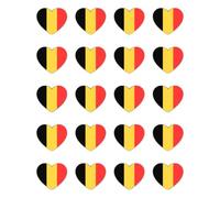 Autocollants : 25 mm - Lot de 20 autocollants - Drapeau Belgique cœur - 25 mm - En vinyle résistant aux intempéries - Pour voiture, ordinateur portable, casque, valise, décoration