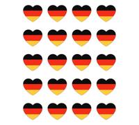 Autocollants : 25 mm - Lot de 20 - Lot de 20 autocollants en forme de cœur - Drapeau de l'Allemagne - Vinyle imperméable - 25 mm - 2,5 cm - Pour voiture, ordinateur portable, casque, téléphone