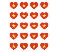Autocollants : 25 mm - Lot de 20 mini autocollants drapeau cœur Vietnam en vinyle 25 mm 2,5 cm résistant aux intempéries autocollant décoratif