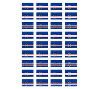 Autocollants : 25 x 15 mm, 36 pièces - Drapeau - Cap-Vert - CV - pour voiture, valise, ordinateur portable et plus encore
