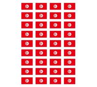 Autocollants : 25 x 15 mm, 36 pièces - Drapeau - Tunisie - TN - pour voiture, valise, ordinateur portable et plus encore