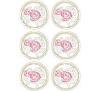 Autocollants 3D Ø 4cm - Rose sur fond blanc Rose G