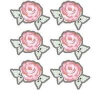 Autocollants 3D Ø 4cm - Rose sur fond gris Rose G