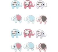 Stickers 3D éléphants 25 x 31 x 7 mm 12 pièces