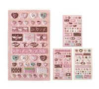 Autocollants 3D - 3D Mignon Fournitures de Scrapbooking - 4 Autocollants Étoile Mousse Cartoon - pour Journal Carnet Trousse Étui Tablet Téléphone Planificateur