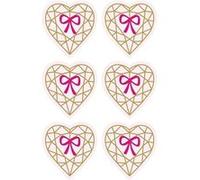 Autocollants 3D 4 cm - Cœur diamant sur fond rose clair Multicolore G