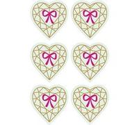 Autocollants 3D 4 cm - Cœur diamant sur fond vert clair Multicolore G