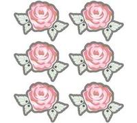 Autocollants 3D 4cm - Rose romantique avec contour gris Multicolore G