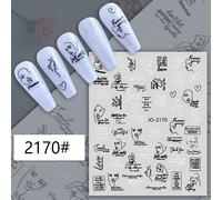 Autocollants 3d Abstremberg Pour Les Ongles",1 Pi¿¿Ce,Ligne Simple,Graffiti,D¿¿Coration,G¿¿Om¿¿Trique,Fleur,"Accessoires Nail Art #M2