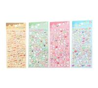 Autocollants 3D | Autocollants esthétiques et décoratifs qui brillent dans le noir | 6 feuilles de décalcomanies décoratives | Pour étuis pour téléphone, cahiers, scrapbooking, agendas, ordinateurs