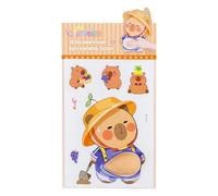 Autocollants 3D Capybara - 25 x 13 cm - En caoutchouc thermoplastique - Autocollants décoratifs pour , filles, adolescents, adultes, scrapbooking, planificateurs, journaux, ordinateurs