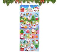 Autocollants 3D de Noël - 21,6 x 9,5 cm - Autocollants 3D Père Noël - Bricolage de vacances - Pour cahier, scrapbooking, étui de téléphone, journal, ordinateur portable, loisirs créatifs, enfants