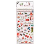 Autocollants 3D de Noël,Autocollants Saisonniers - Décalcomanies Esthétiques 3D,Pour Coque Téléphone, Carnet, Ordinateur Portable, Adultes, Cadeaux Fête, Garnitures Bas