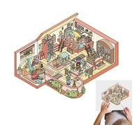 Autocollants 3D de paysage miniature, autocollants colorés et mignons | Scènes d'autocollants miniatures colorées pour la coordination œil-main pour enfants, adolescents et groupes d'intérêts