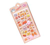 Autocollants 3D, décalcomanie sur le thème des empreintes de pattes d'animaux, mini autocollants mignons, pour, filles, garçons, étui pour ordinateur portable, bouteille d'eau, carnet de notes