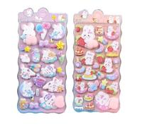 Autocollants 3D,Décorations d'Animaux Mignons | 2 Feuilles Décalcomanies pour Journal | Pour Carnet Scrapbooking Journal Étui Ordinateur Portable Téléphone Cadeaux Fête