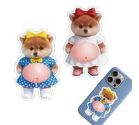 Autocollants 3D Dessins Animés | 2 Pièces Décoration Sensorielle Thème Animaux | Figurines 3D Chiens à Presser | Pour Garçons Adolescents Étudiants Coque De Laptop Téléphone Bouteille