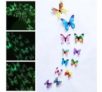 Autocollants 3D en forme de papillon lumineux pour décoration d'intérieur, convient pour chambre à coucher, salon, salle d'étude, comprend des papillons de tailles 11 cm, 8 cm, 6 cm (1)