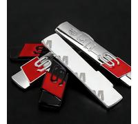 Autocollants 3D en métal avec logo S Line, 2 pièces, pour Audi A3 A4 A5 A6 Q3 Q5 Q7 TT RS, accessoires de décoration pour garde-boue latéral et coffre de voiture 2Pcs Glossy Black