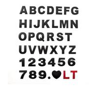 Autocollants 3D en métal for Voiture, Lettres, Mots, Alphabet, Chiffres, étiquetage, Logo, Badge numérique, Accessoires(Black,2.4CM_B)