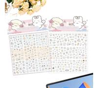 Autocollants 3D en PVC et Mousse - 19x19 cm, Thème Animaux, 2 Feuilles | Mini Autocollants Cartoon 3D en Mousse pour Ordinateur Portable, Coque de Téléphone, Skateboard, Bagages, Mug | Filles, Tout-Pe