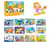 Autocollants 3D EVA Pour Loisirs Créatifs, Lot De 12 Pièces, Puzzle D'autocollants, Bricolage, Dessin Animé, Animaux, Programme éducatif Pour Tout-Petits, D'artisanat Artistique (New Transportation)
