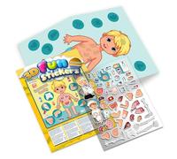 Autocollants 3D Fun Stickers - Le corps humain 3D pour enfants - Fond double face + 61 autocollants 3D Puffy Stickers, ensemble d'histoires avec autocollant