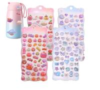 Autocollants 3D Mignonnes | Autocollants Cartoon 3D Lapin Adorables | Jouets Éducatifs pour Fournitures Scolaires Trousse à Stylos Gourdes Tablettes | Décoration Salle de Classe Maternelle