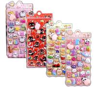 Autocollants 3D mignons - 4 feuilles d'autocollants sur le thème des fesses, étiquette fantaisie tactile pour, tapis de animal spongieux, équipement amusant, fournitures de